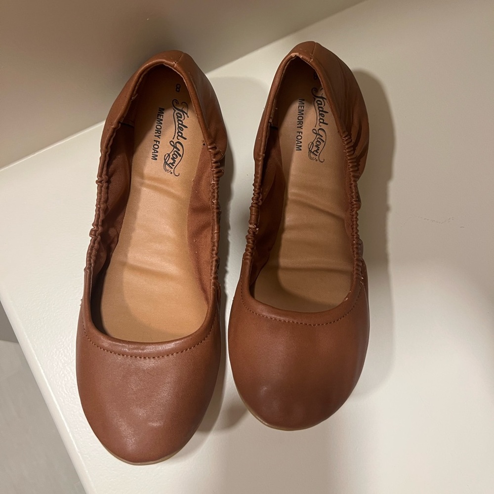 SOLD! Tan Faded Glory Flats - Never been worn! Size 8